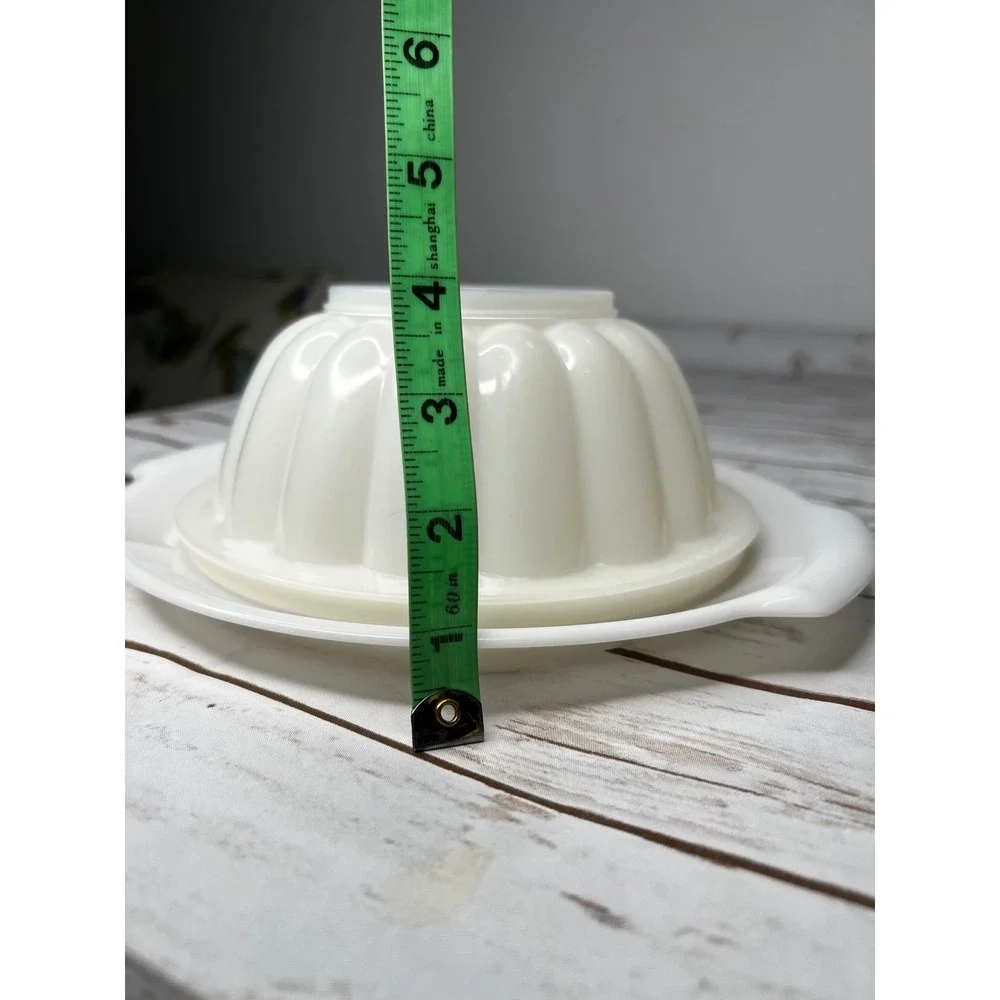 Tupperware Excellent Jel-N-Serve Jello Mold White Vintage‎ Fluted 3pc Set OS